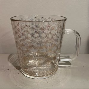 Starbucks 2017 Anniversary Edition Clear and Gold Glass Mug